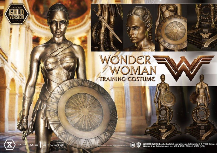 Limited Edition Statues Animetal | Wonder Woman Statue Wonder Woman Training Costume Gold Version 80 Cm