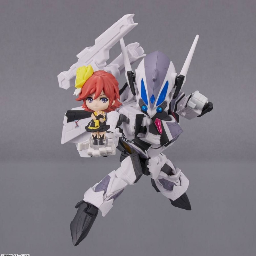 Categories Animetal | Macross Delta Tiny Session Vehicle Mit Action Figure Vf-31F Siegfried (Messer Ihlefeld Use) With Kaname Buccaneer 10 Cm