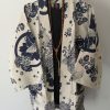 Categories Animetal | White Japanese Haori With Blue Koi Fish