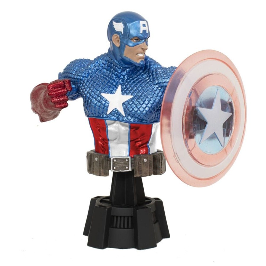 Categories Animetal | Marvel Comics Bust 1/7 Captain America (Holo Shield) Sdcc 2023 Exclusive 15 Cm