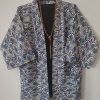 Categories Animetal | White And Navy Japanese Haori With Traditional Japanese Pattern