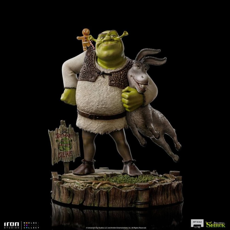 Categories Animetal | Shrek Deluxe Art Scale Statue 1/10 Shrek, Donkey And The Gingerbread Man 26 Cm