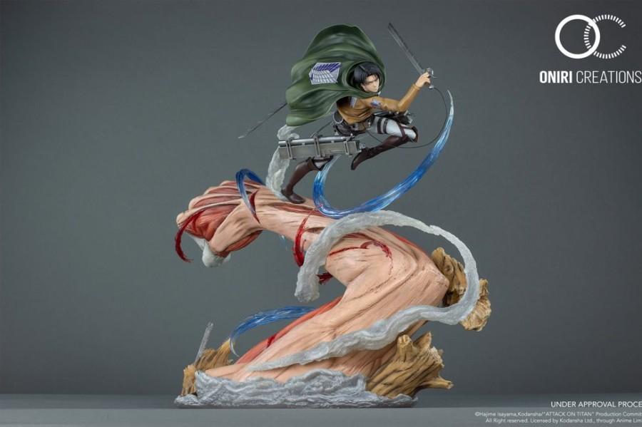 Limited Edition Statues Animetal | Attack On Titan Levi Vs. Female Titan Resin Statue 1/6 Scale Limited