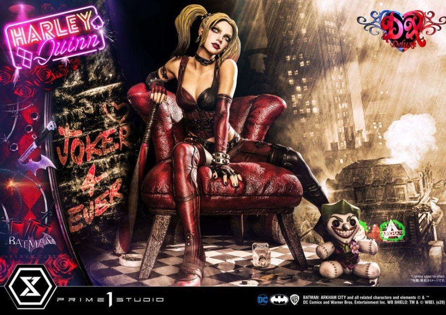 Limited Edition Statues Animetal | Batman Arkham City Statue 1/3 Harley Quinn Deluxe Bonus Version 58 Cm