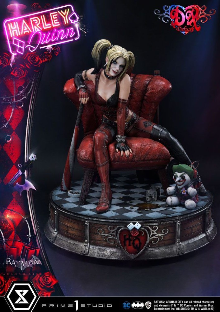 Limited Edition Statues Animetal | Batman Arkham City Statue 1/3 Harley Quinn Deluxe Bonus Version 58 Cm