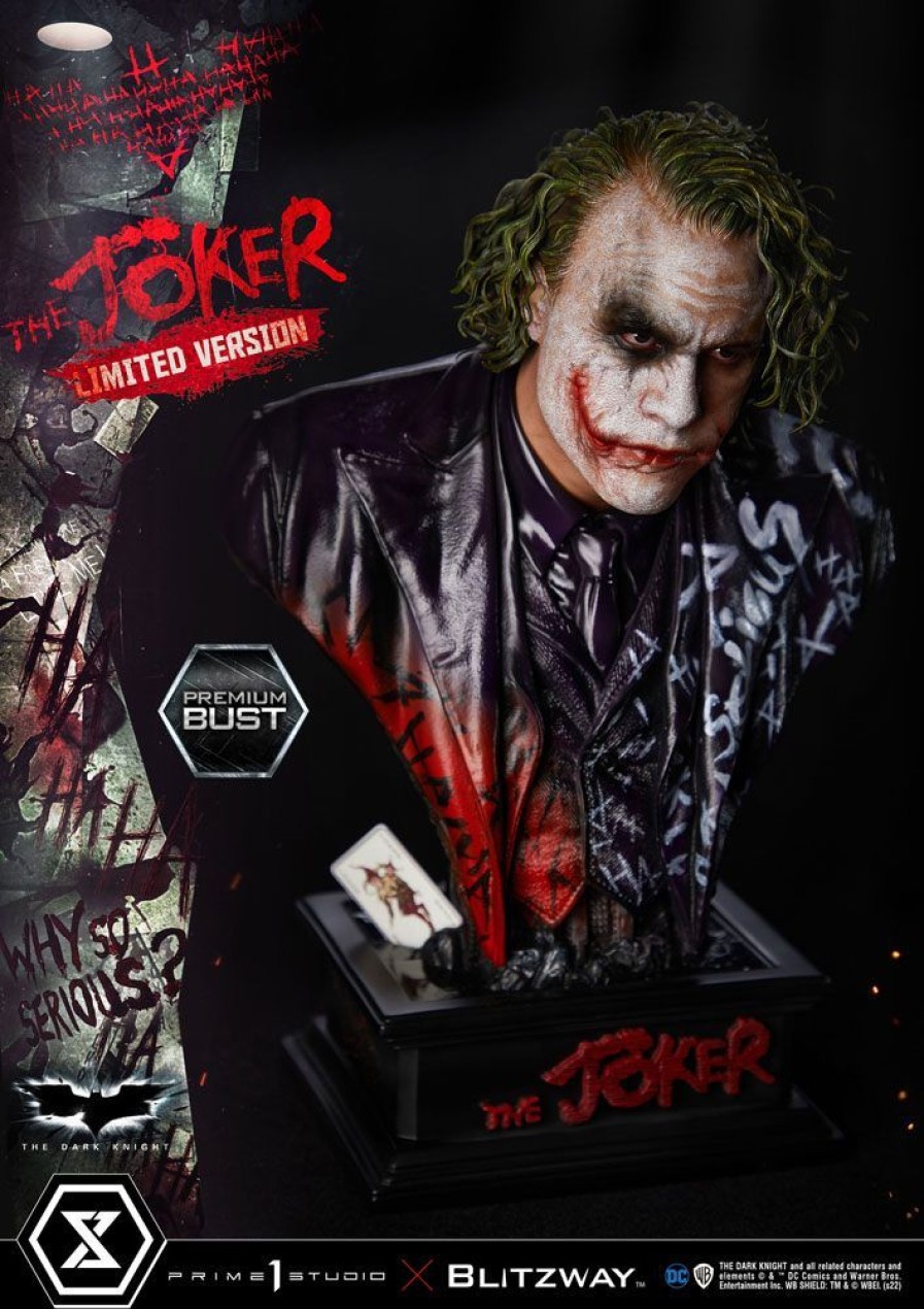 Limited Edition Statues Animetal | The Dark Knight Premium Bust The Joker Limited Version 26 Cm