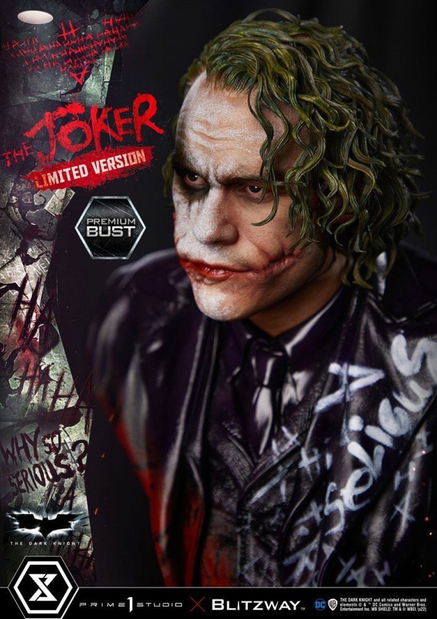 Limited Edition Statues Animetal | The Dark Knight Premium Bust The Joker Limited Version 26 Cm